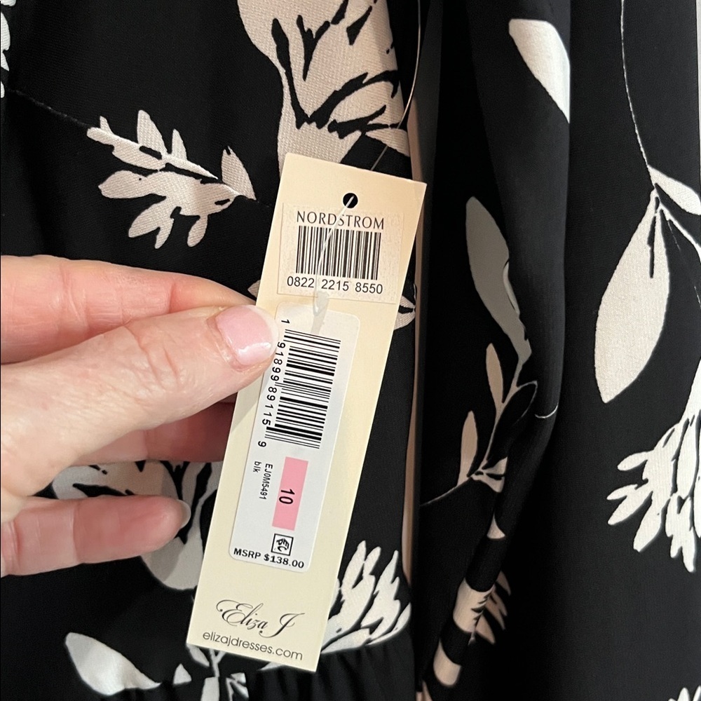 Eliza J Floral Print Fit & Flare Jersey Dress Size 10 NWT - Picture 6 of 11